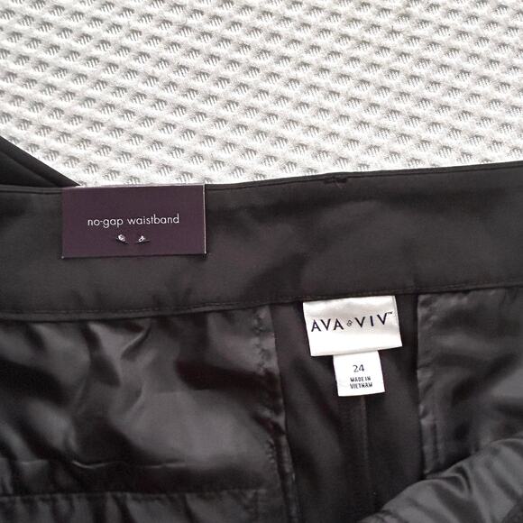 Ava & Viv Wide Leg Pants 24 Black NWT Trousers Minimalist Capsule - Picture 5 of 5